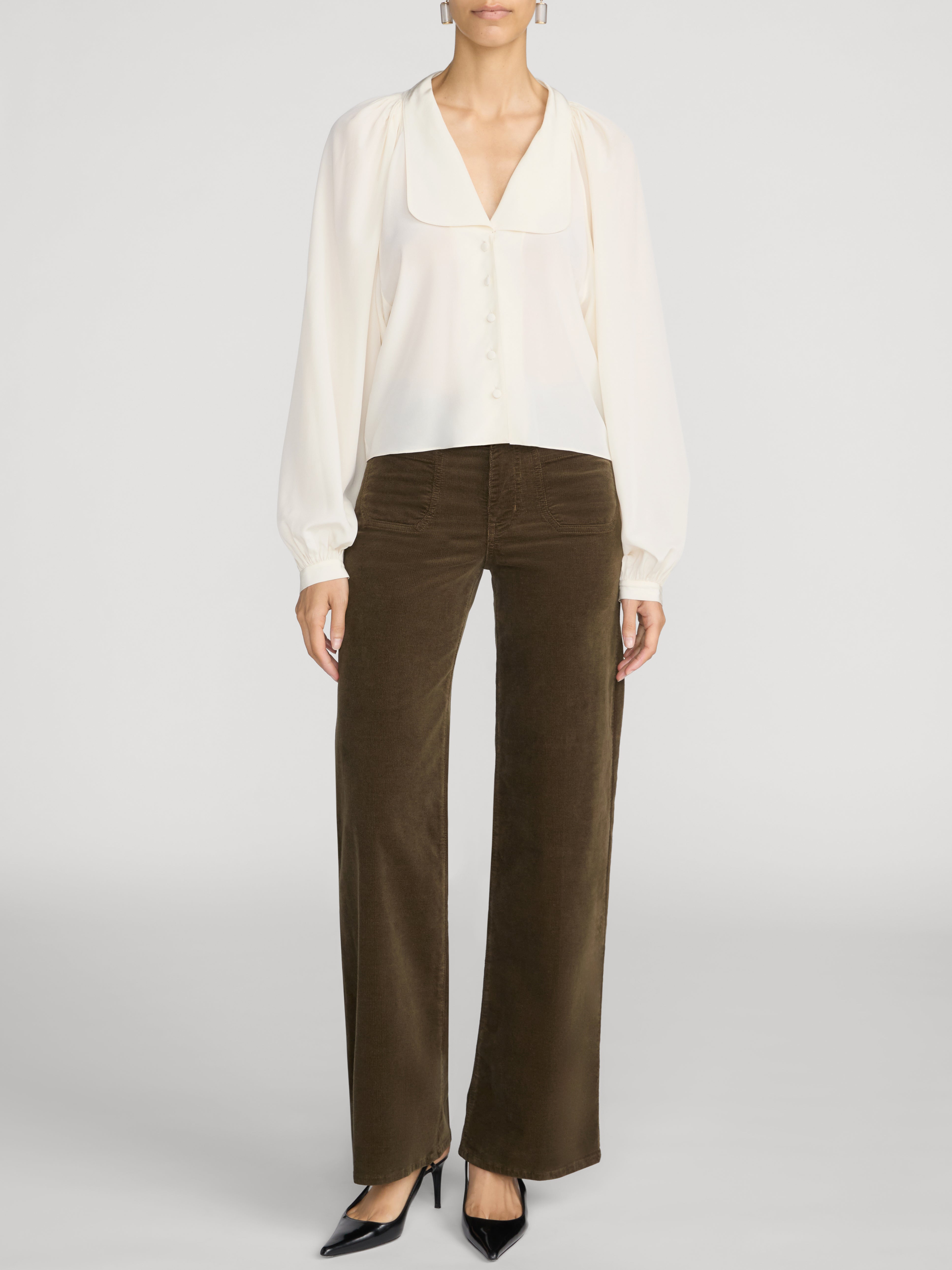 FRAME LE SLIM PALAZZO RICH MILITARY
