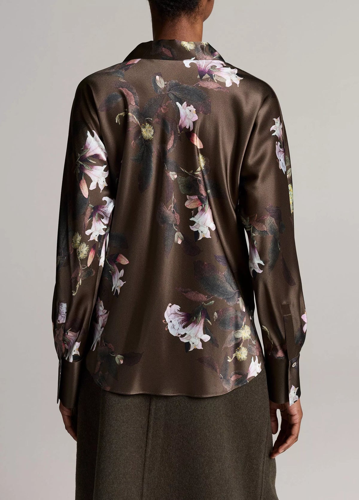VINCE LILY VINE SILK BIAS BLOUSE