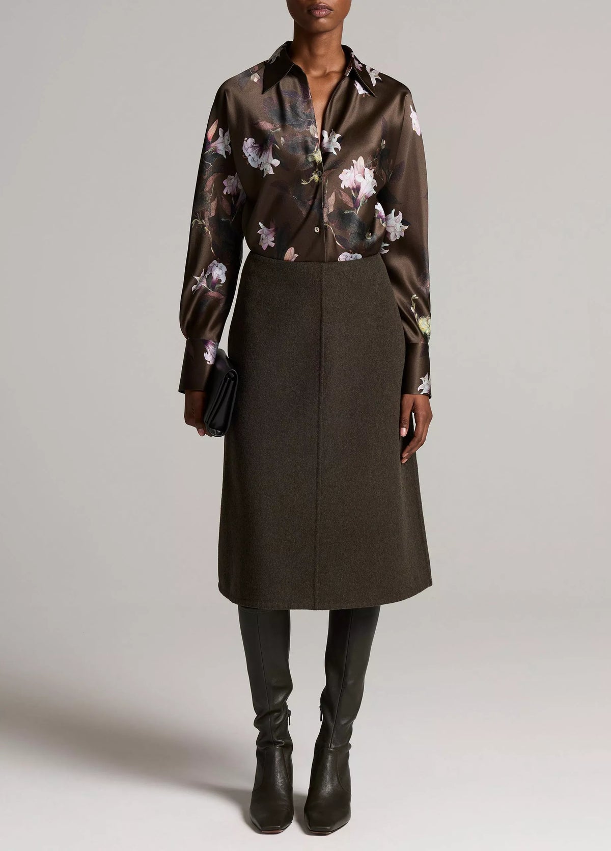 VINCE LILY VINE SILK BIAS BLOUSE
