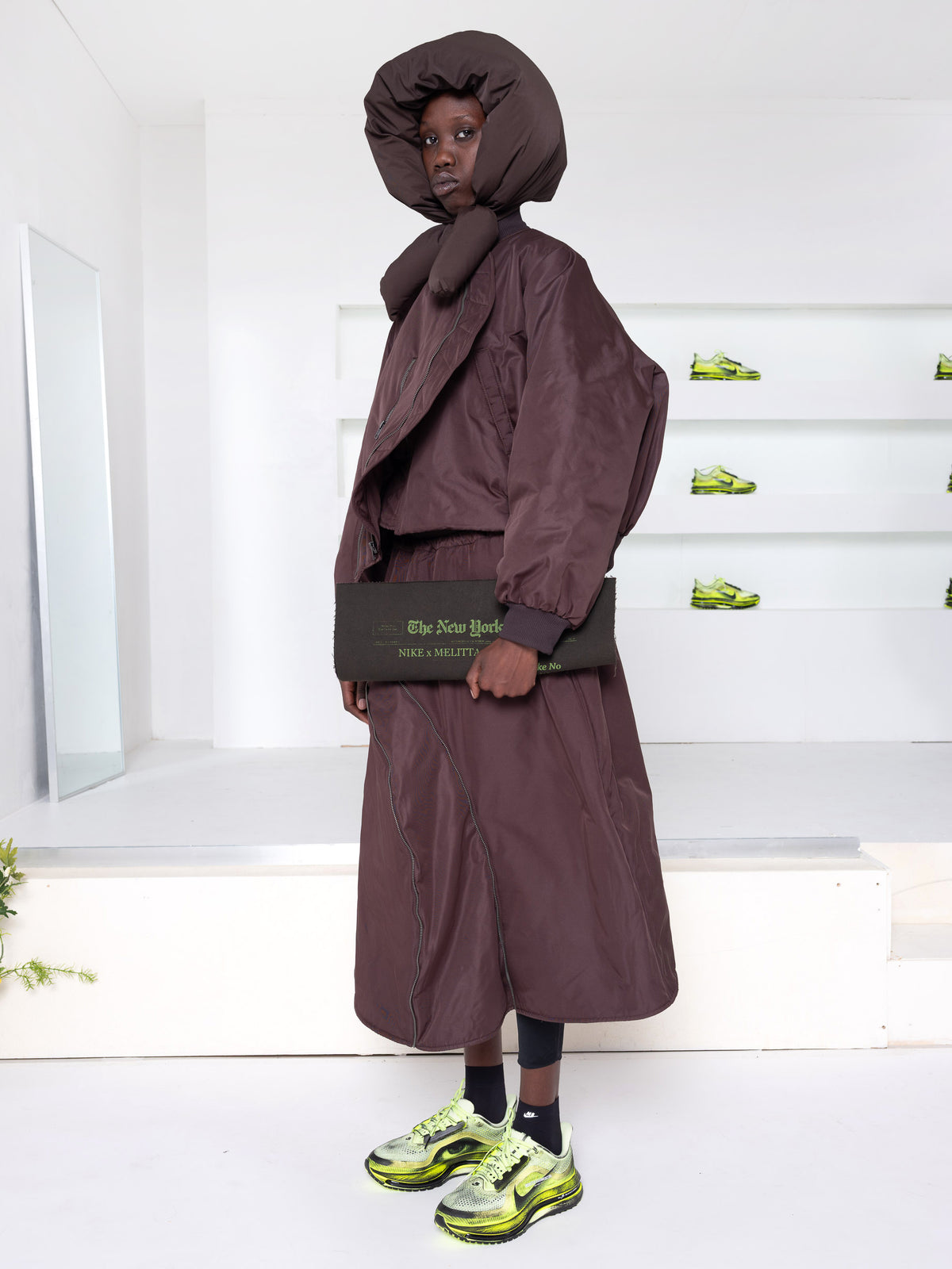 MELITTA BAUMEISTER BROWN ASYMMETRIC BOMBER JACKET
