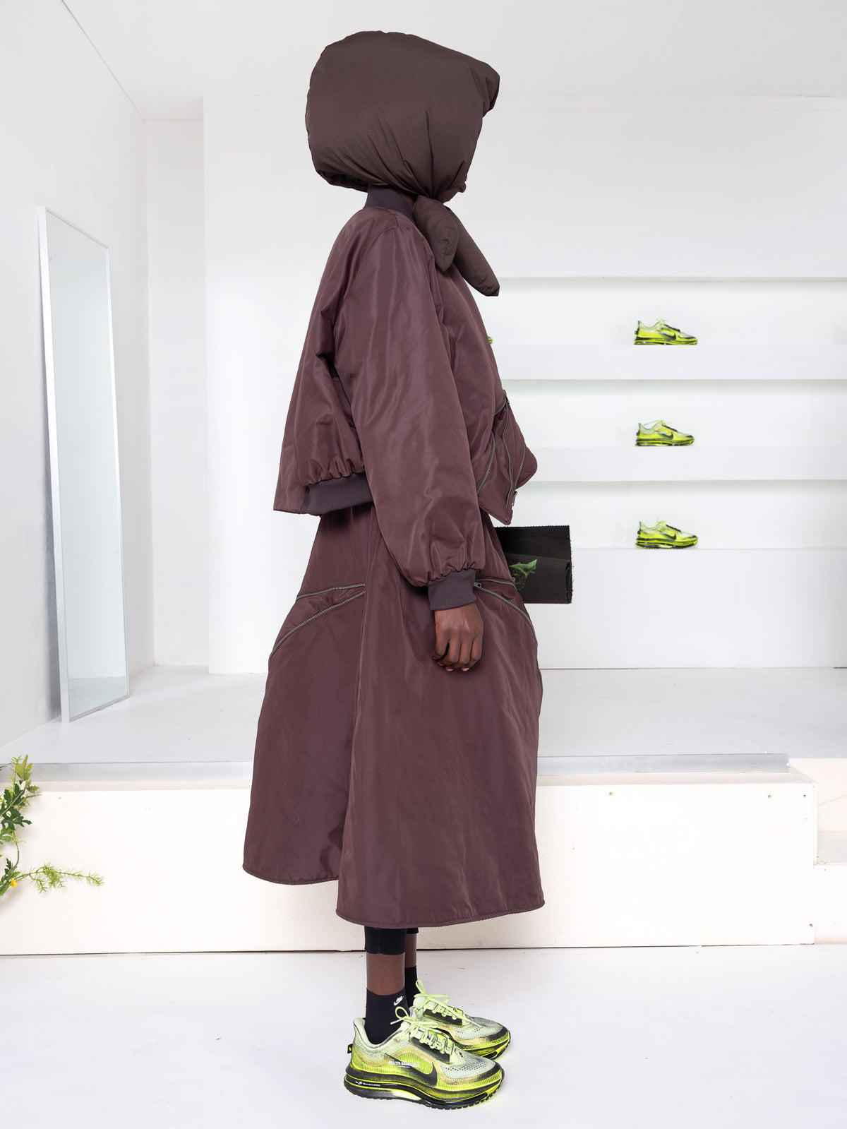 MELITTA BAUMEISTER BROWN ASYMMETRIC BOMBER JACKET