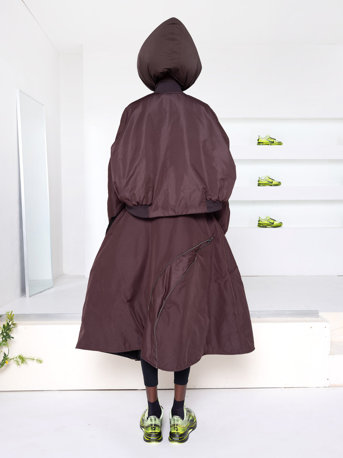 MELITTA BAUMEISTER BROWN ASYMMETRIC BOMBER JACKET