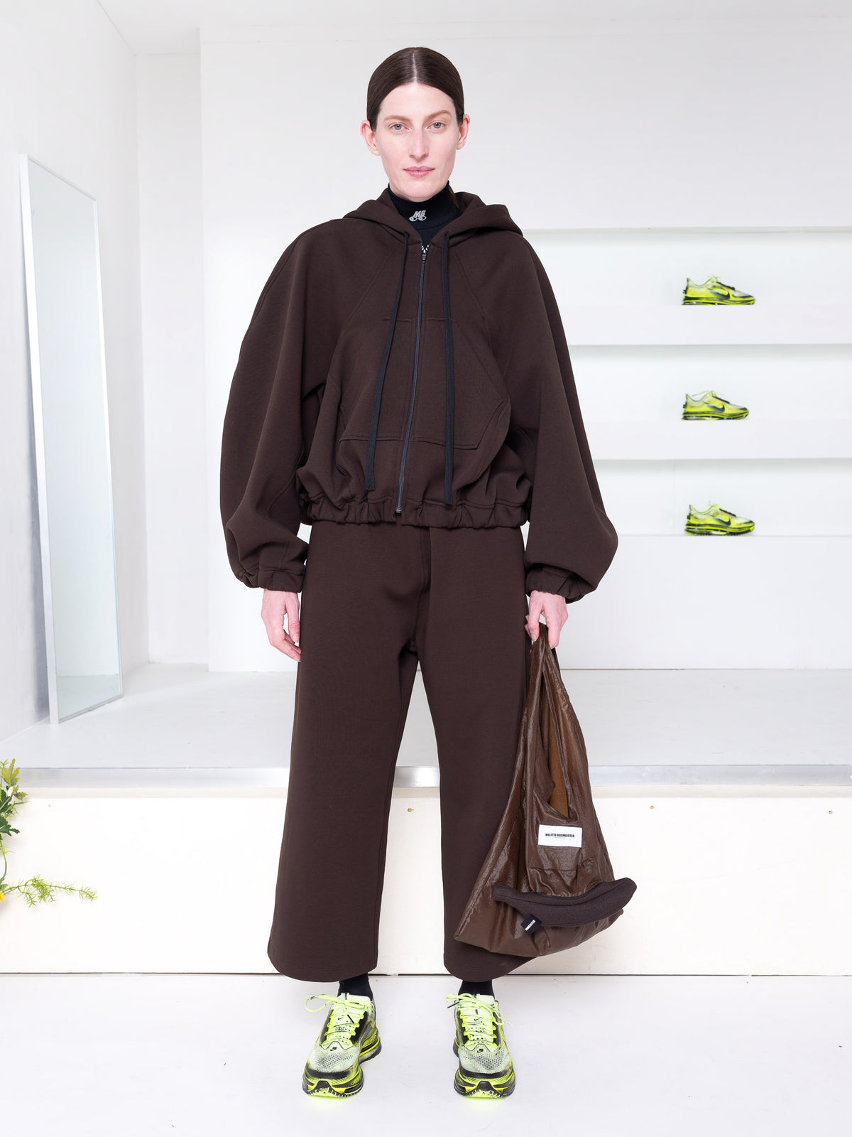 MELITTA BAUMEISTER BROWN ZIP UP HOODIE