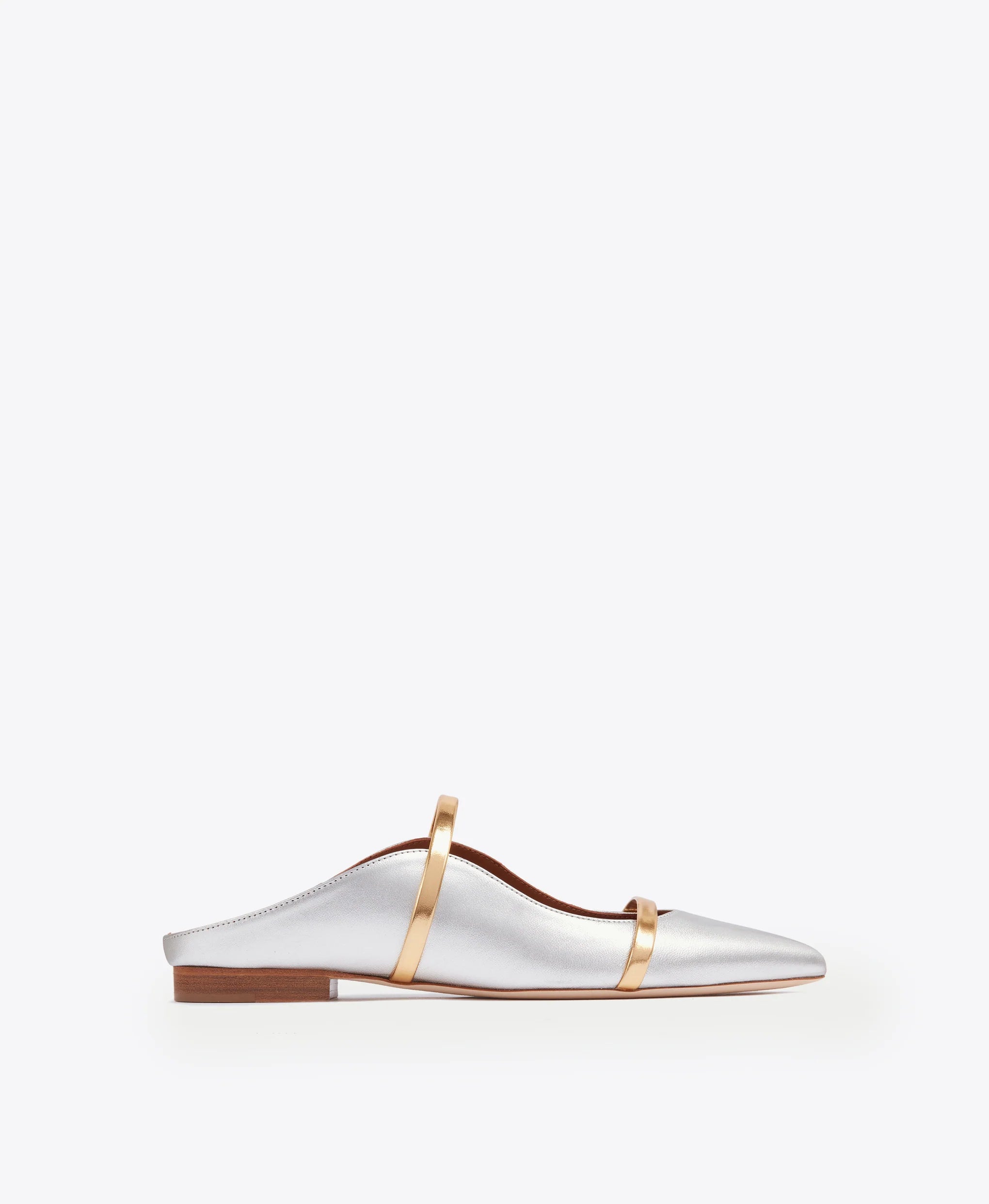 MALONE SOULIERS MAUREEN FLAT SILVER/GOLD