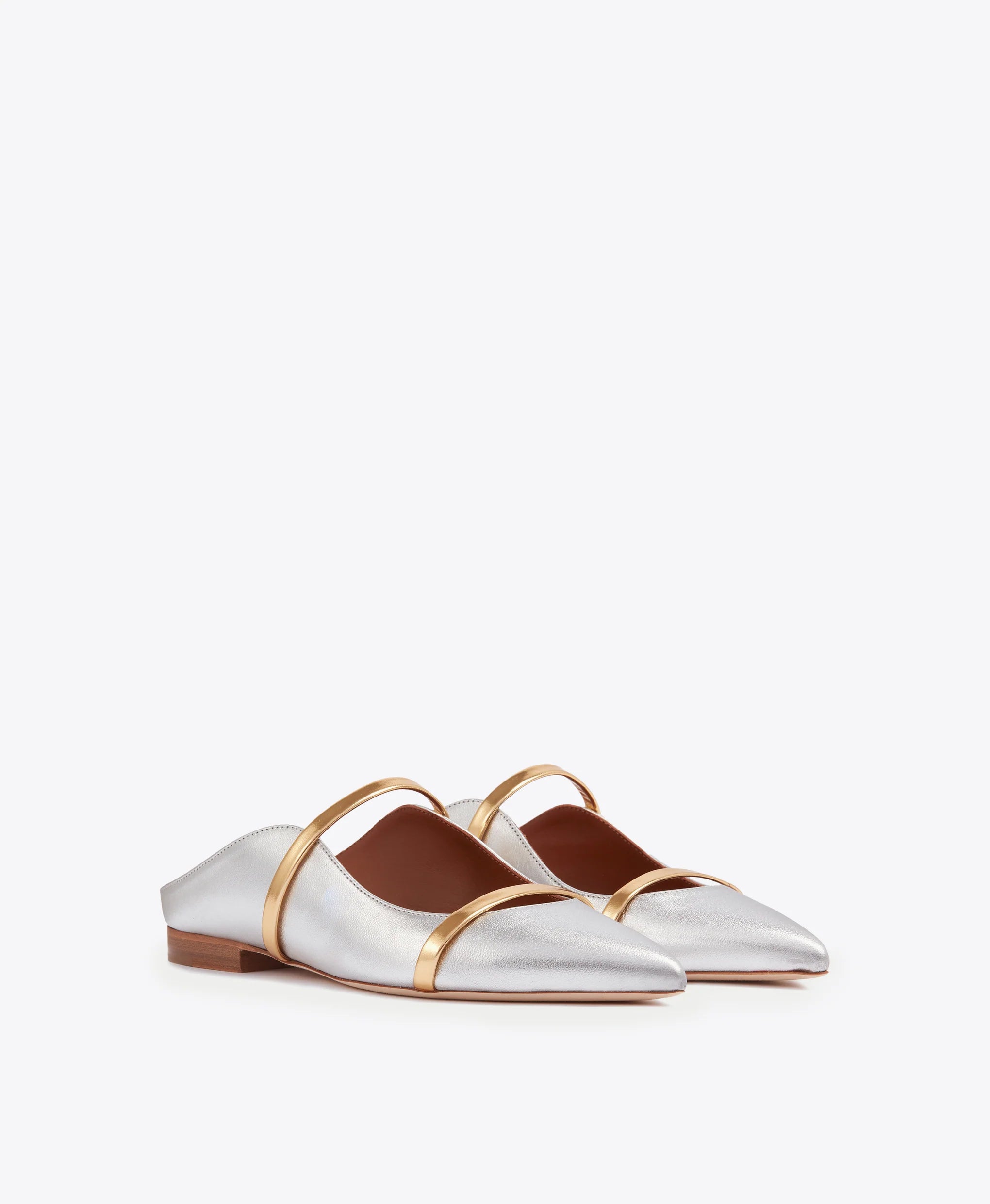 MALONE SOULIERS MAUREEN FLAT SILVER/GOLD