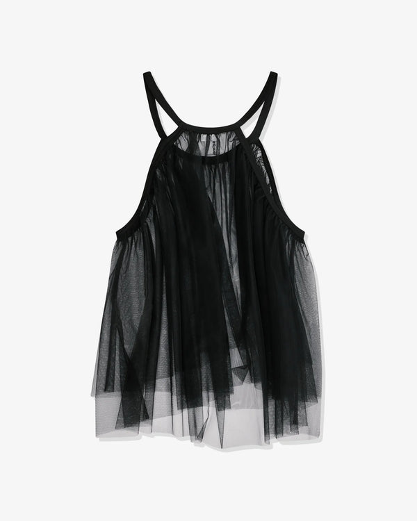 NOIR KEI NINOMIYA PLEATED SLEEVELESS TOP BLACK