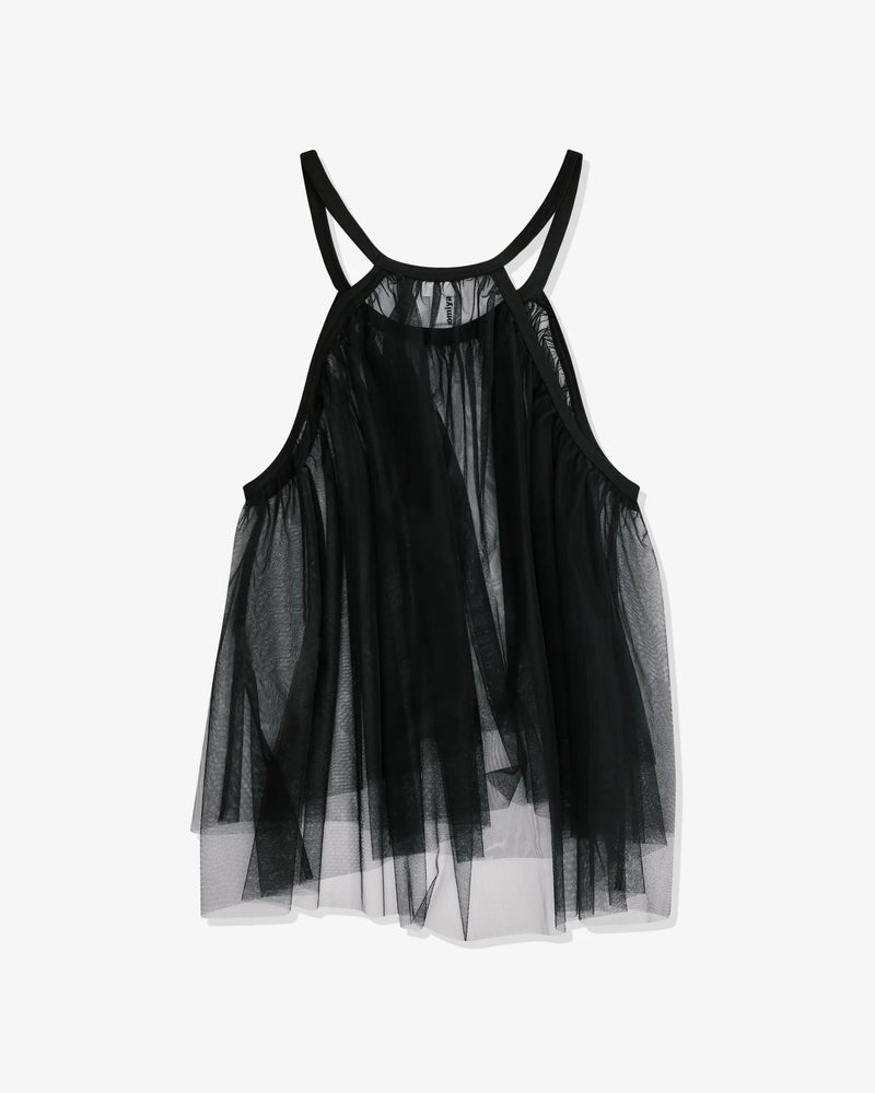 NOIR KEI NINOMIYA PLEATED SLEEVELESS TOP BLACK