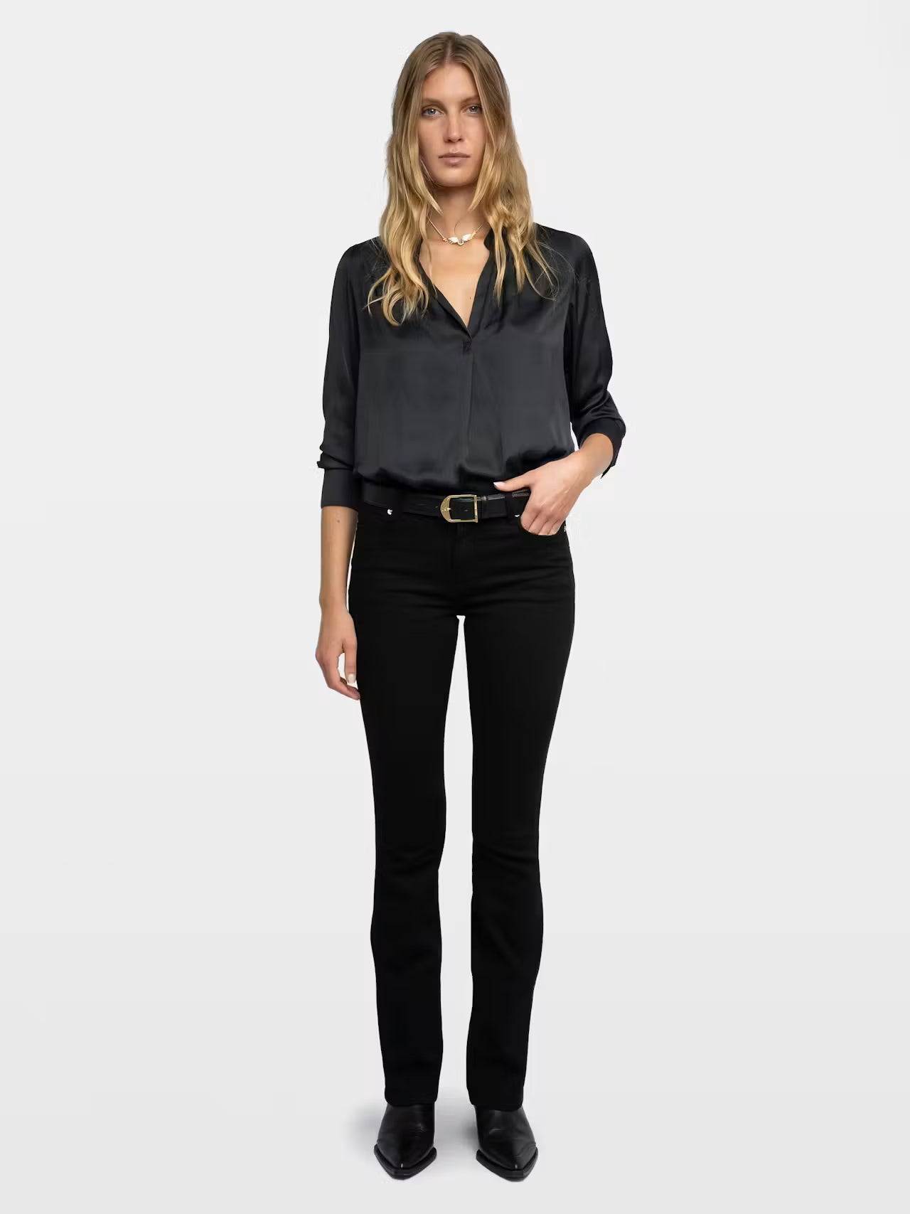 ZADIG & VOLTAIRE TINK SATIN SHIRT NOIR