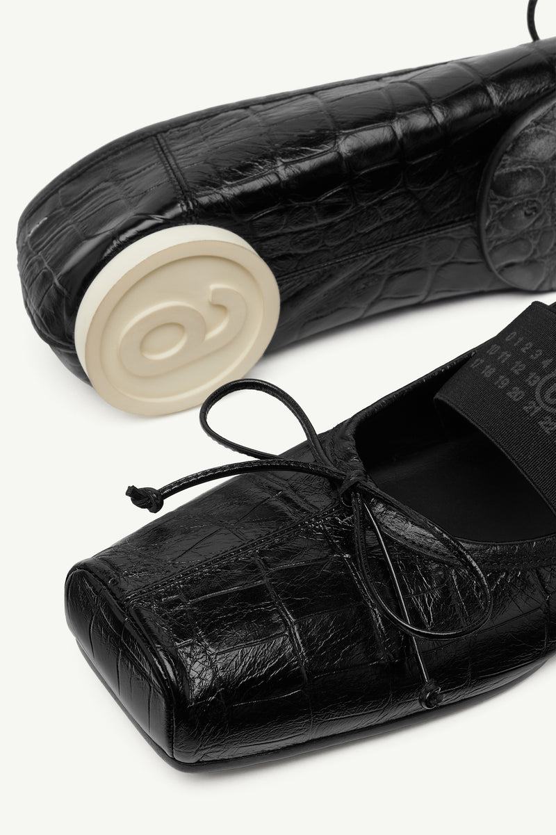 MM6 NUMERIC SQUARE-TOE BALLET SHOE