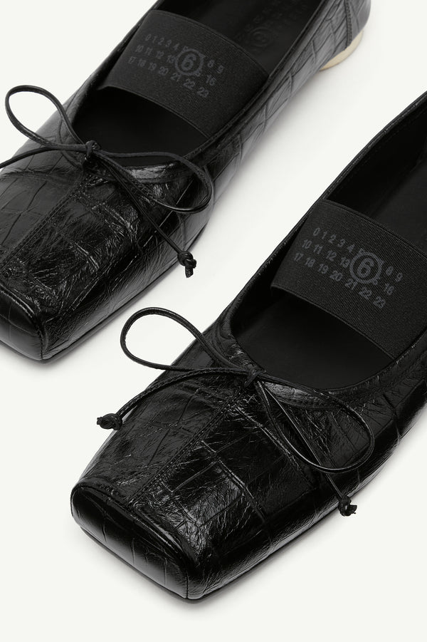 MM6 NUMERIC SQUARE-TOE BALLET SHOE