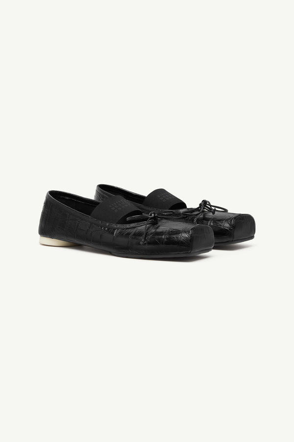 MM6 NUMERIC SQUARE-TOE BALLET SHOE