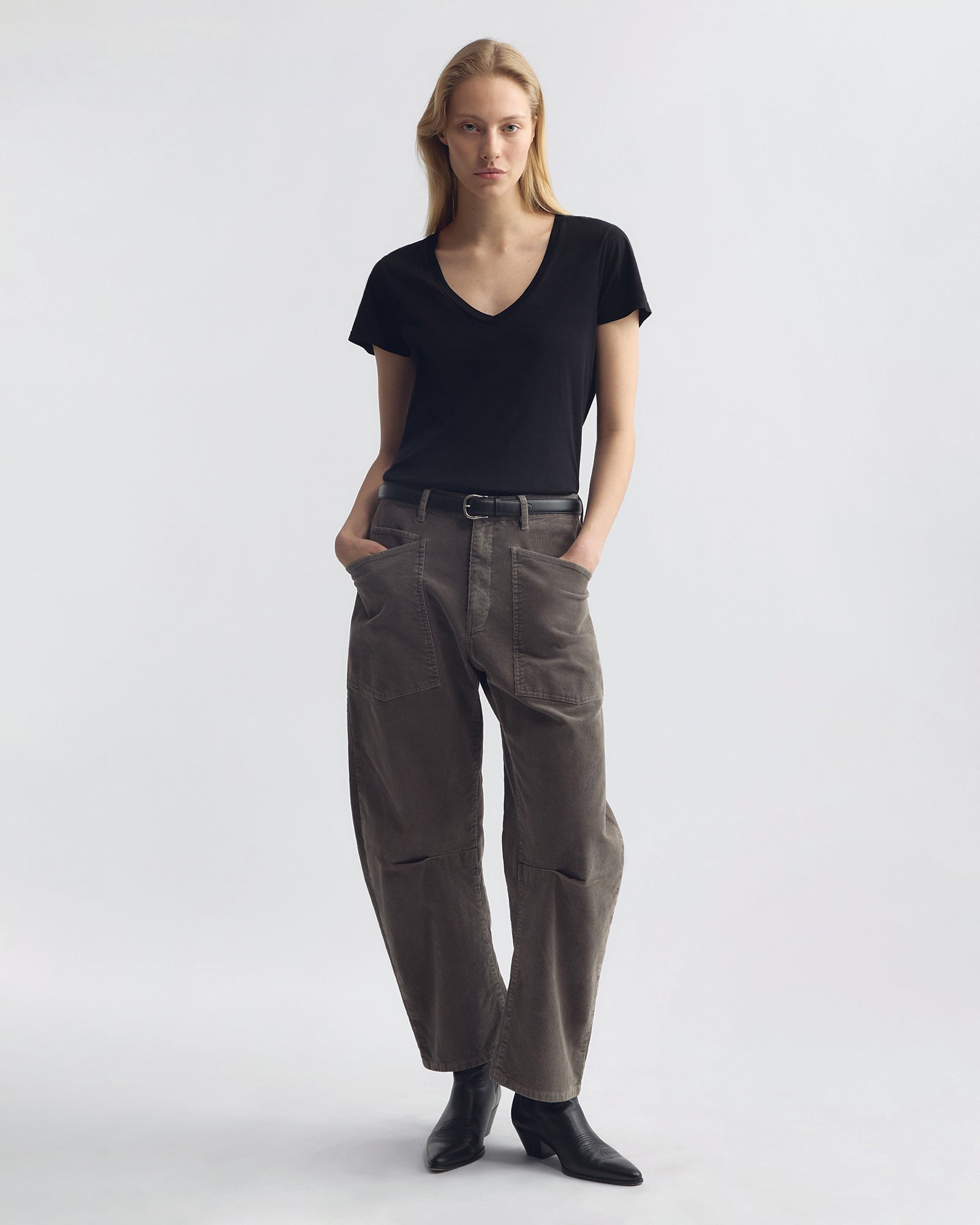 NILI LOTAN SHON CORDUROY SAGE GREY