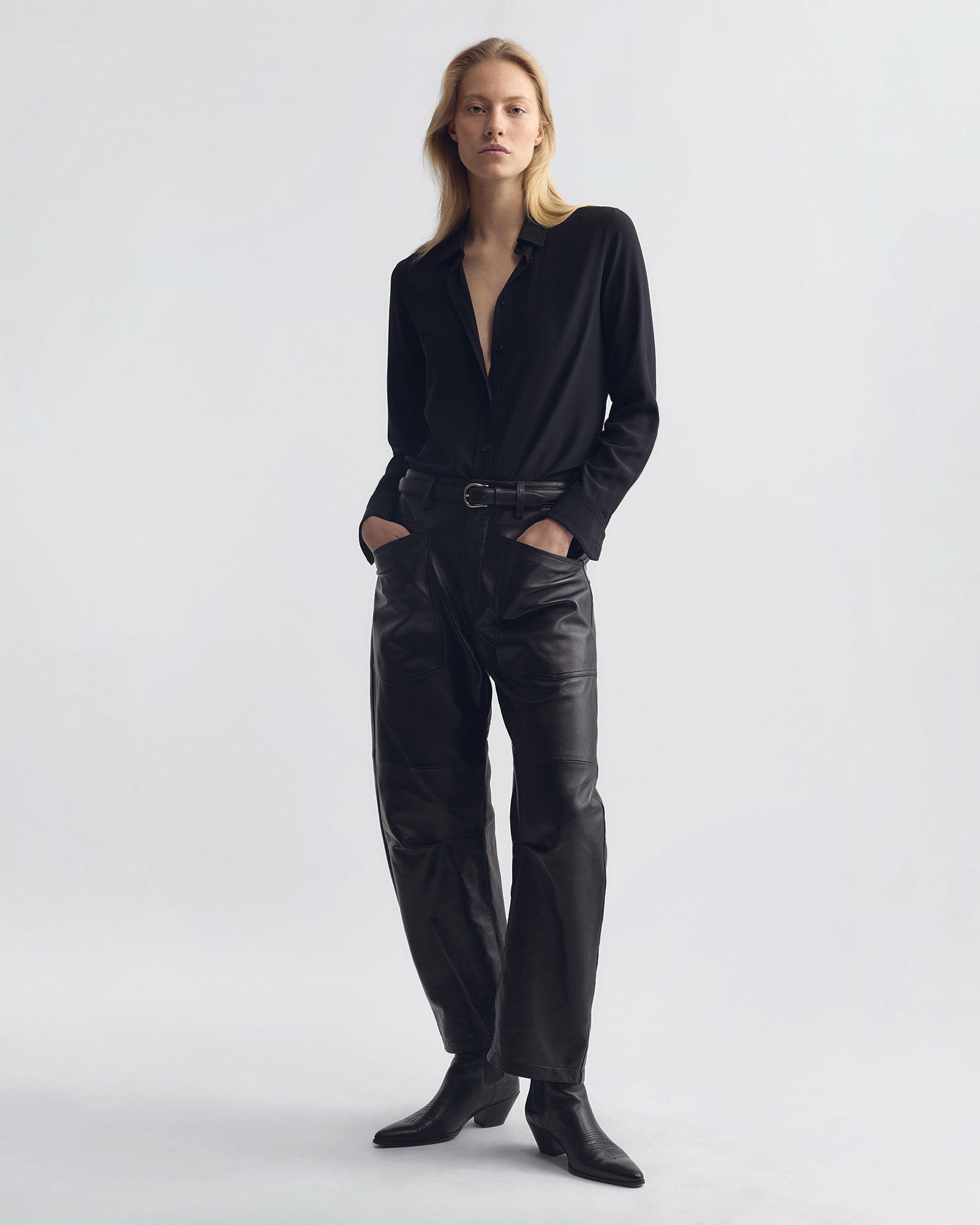 NILI LOTAN SHON LEATHER TROUSERS