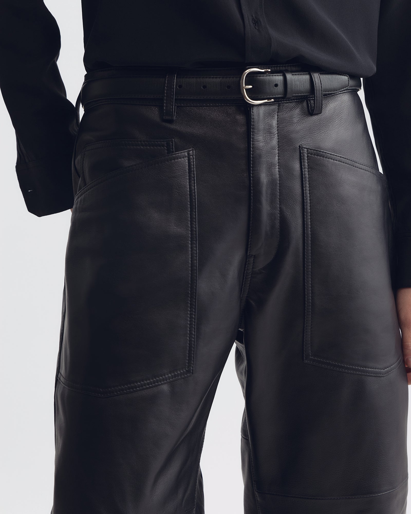 NILI LOTAN SHON LEATHER TROUSERS