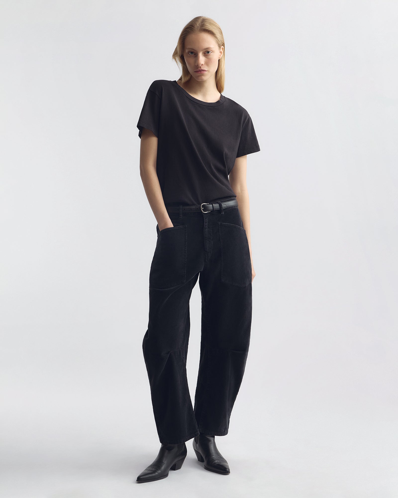 NILI LOTAN SHON CORDUROY DARK CHARCOAL