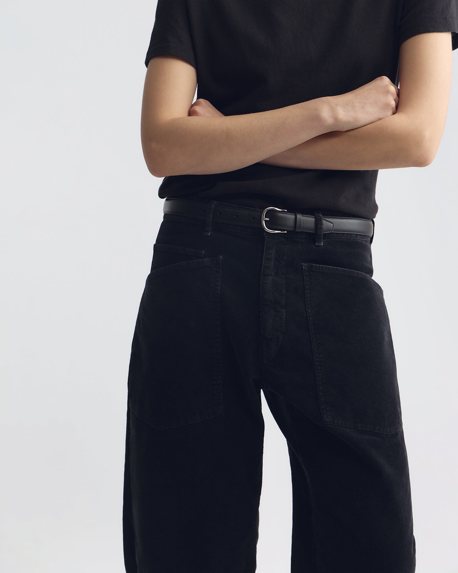 NILI LOTAN SHON CORDUROY DARK CHARCOAL