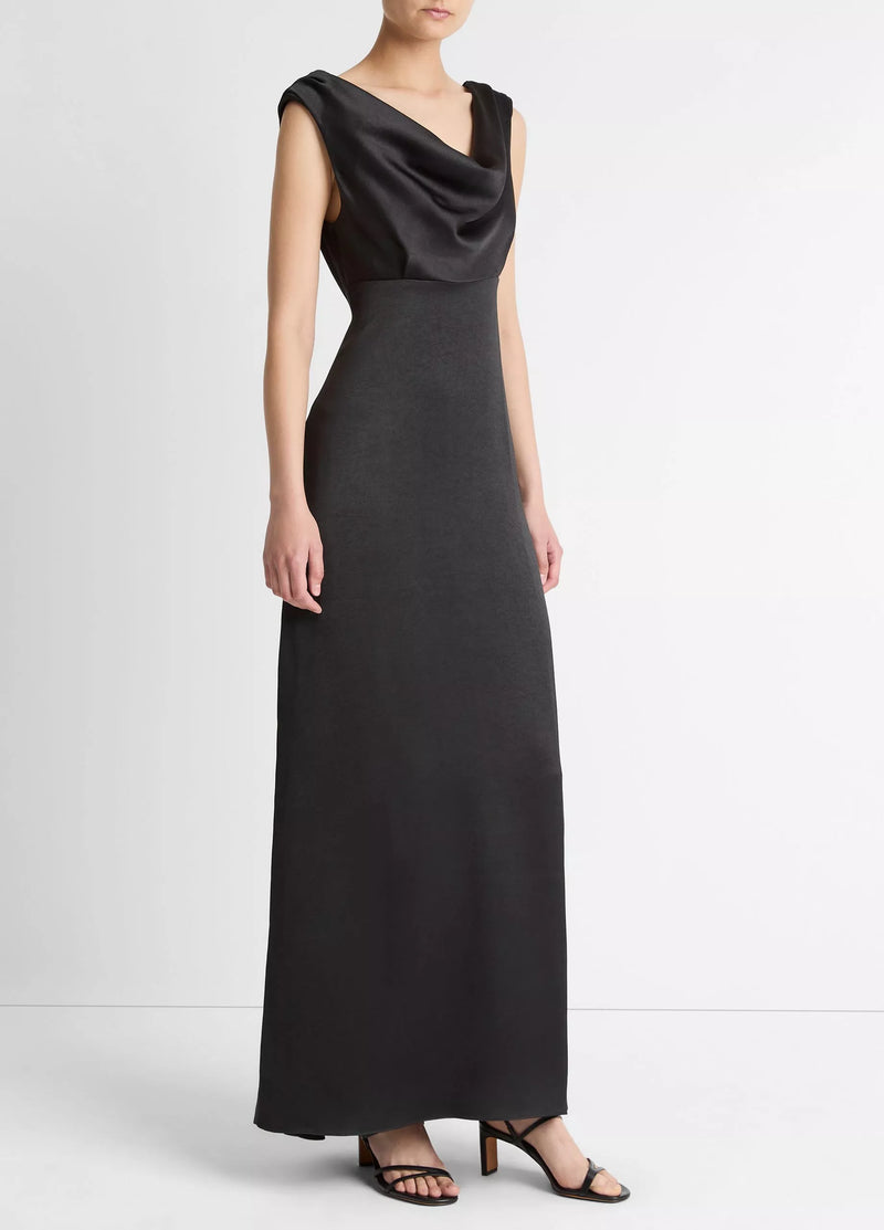 VINCE BLACK COWL DRESS