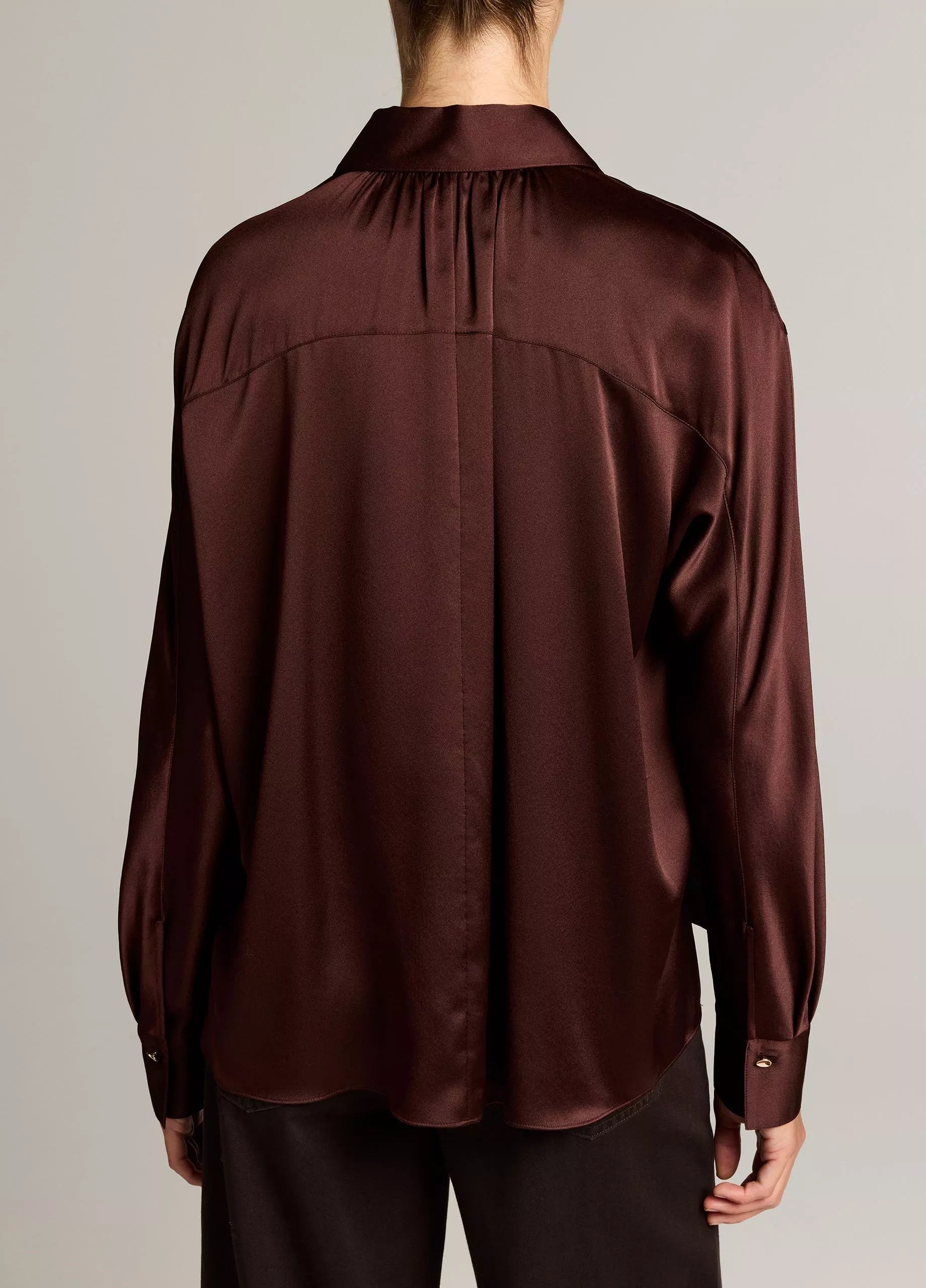 VINCE DOLMAN SHIRT DARK CHERRY WOOD