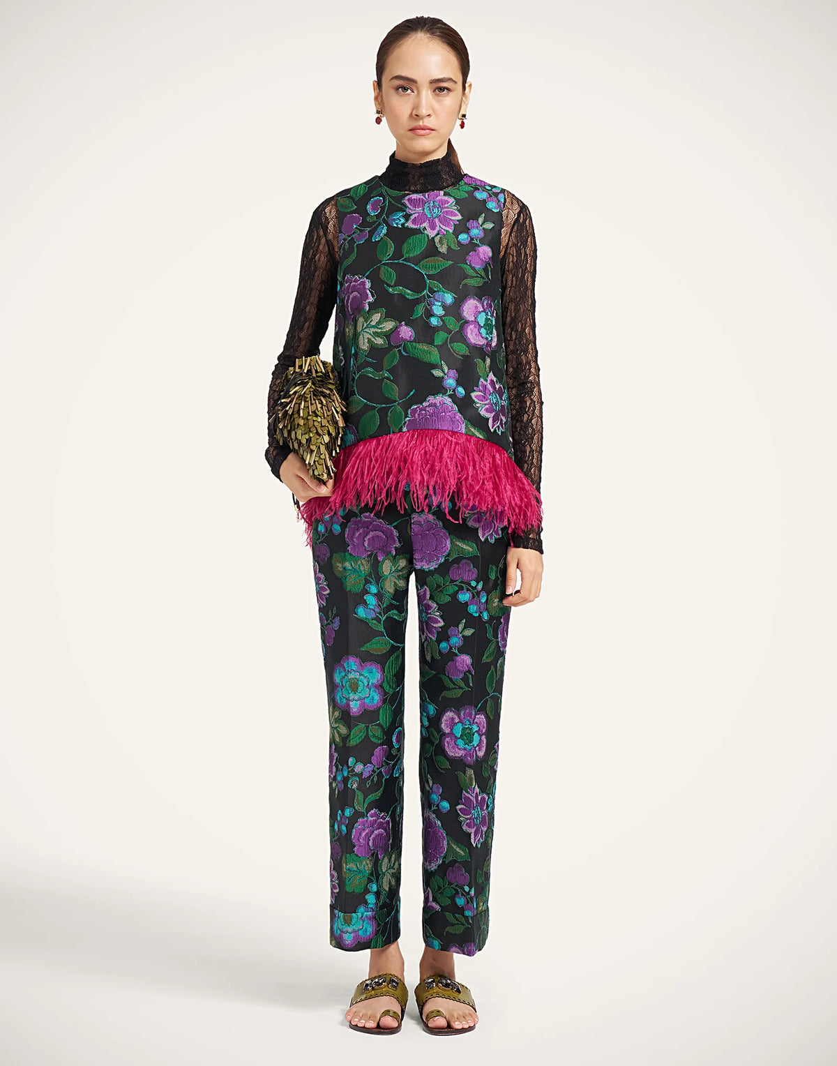 LA DOUBLEJ HENDIRX PANTS BOTANICAL PRINT