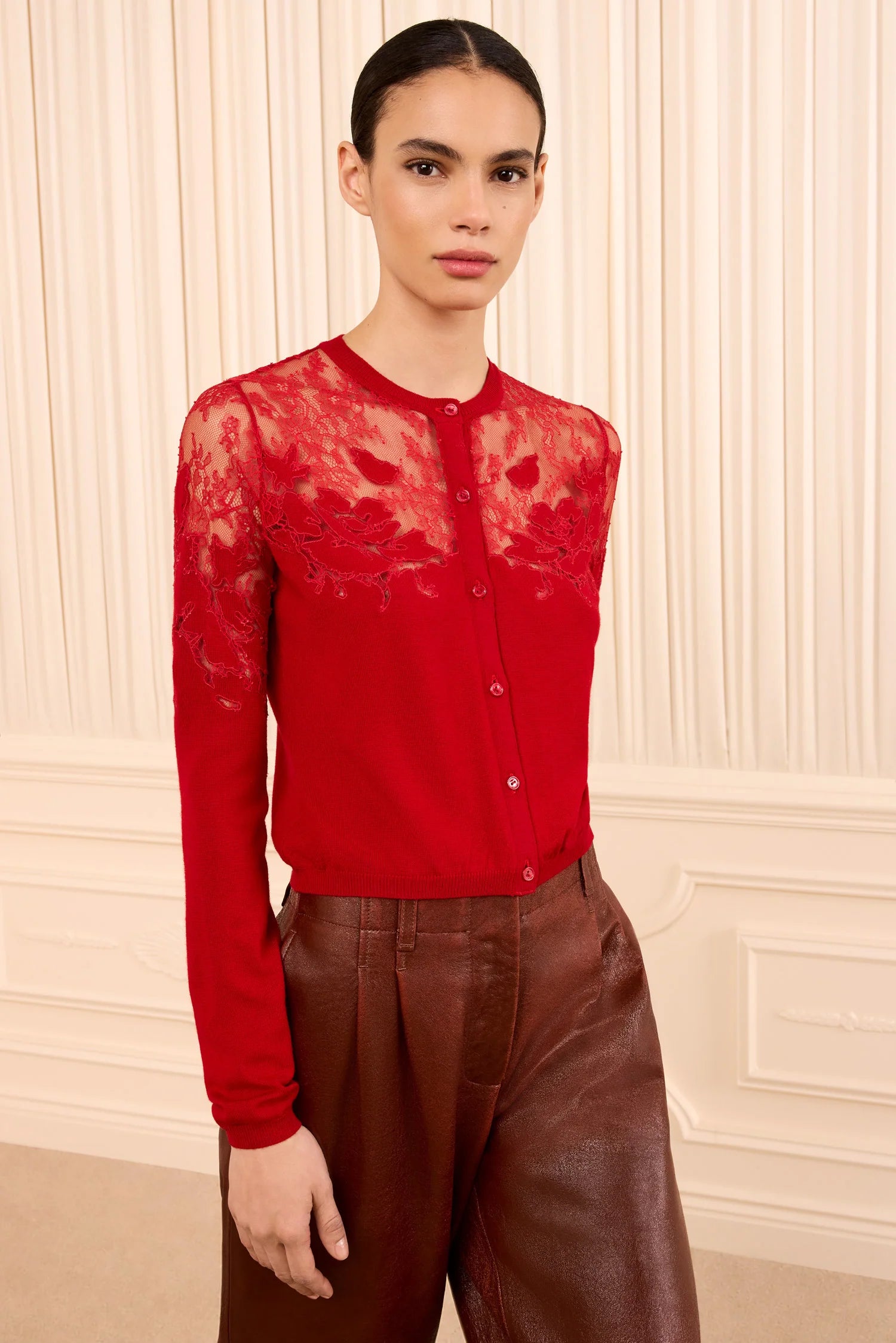 ULLA JOHNSON TALIA LACE CARDIGAN
