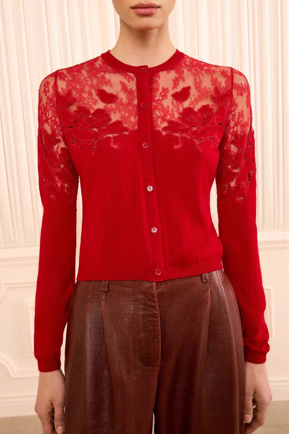 ULLA JOHNSON TALIA LACE CARDIGAN