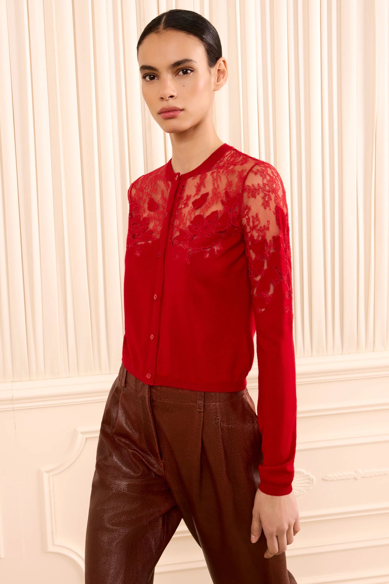 ULLA JOHNSON TALIA LACE CARDIGAN