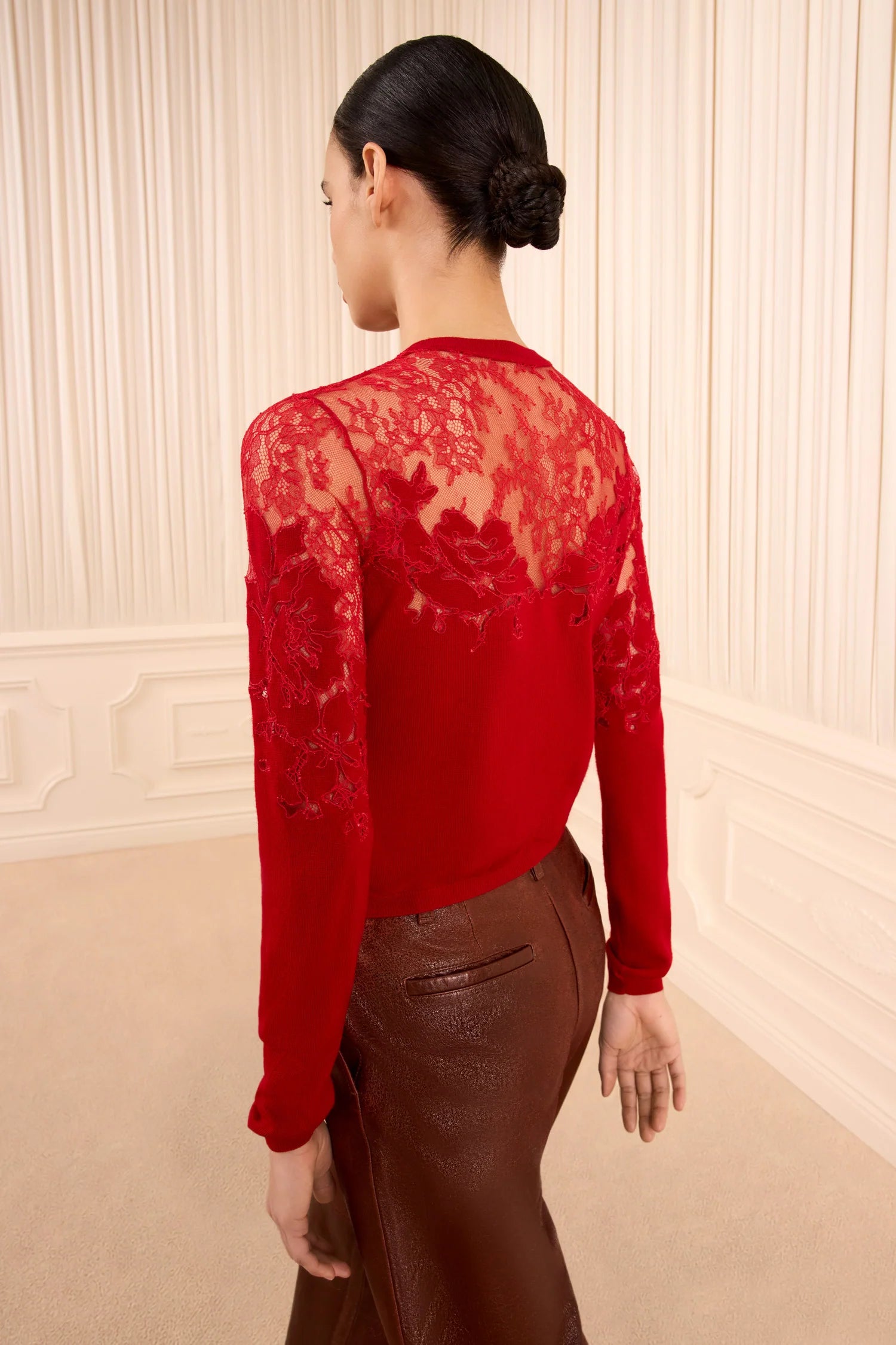 ULLA JOHNSON TALIA LACE CARDIGAN