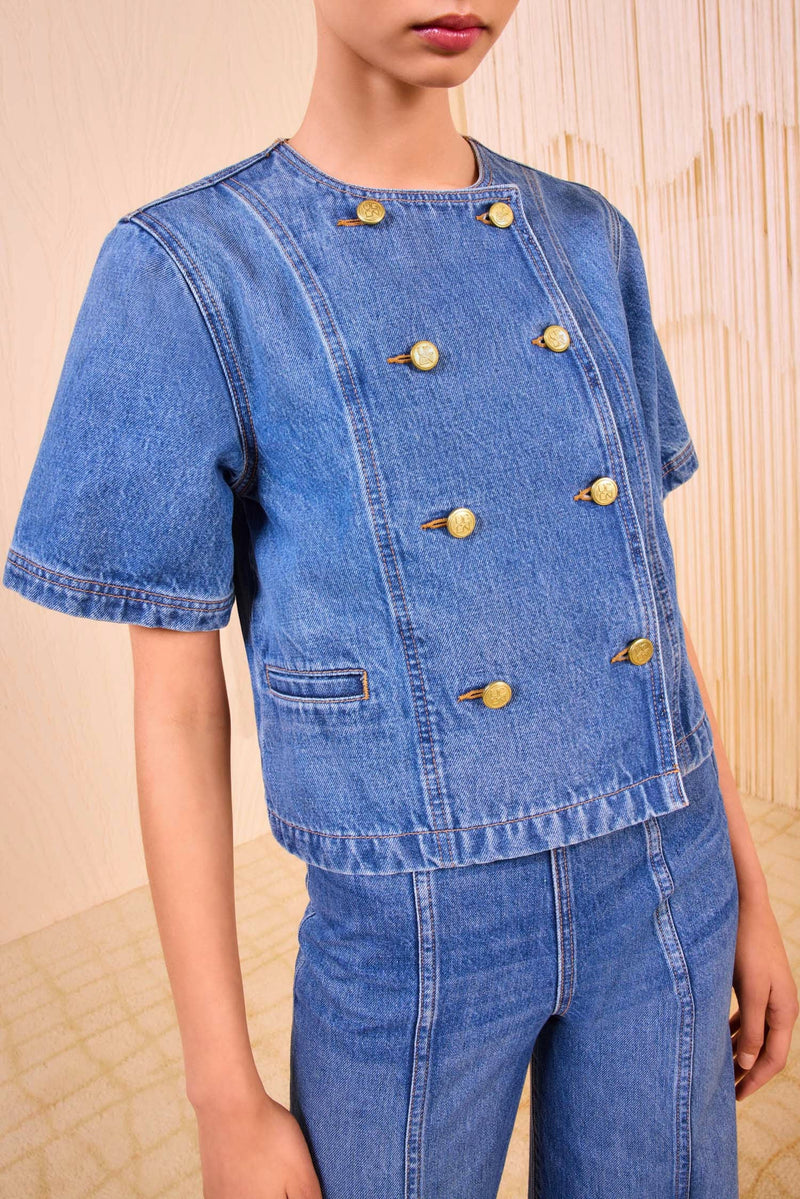 ULLA JOHNSON SERGE SHORT SLEEVE JACKET