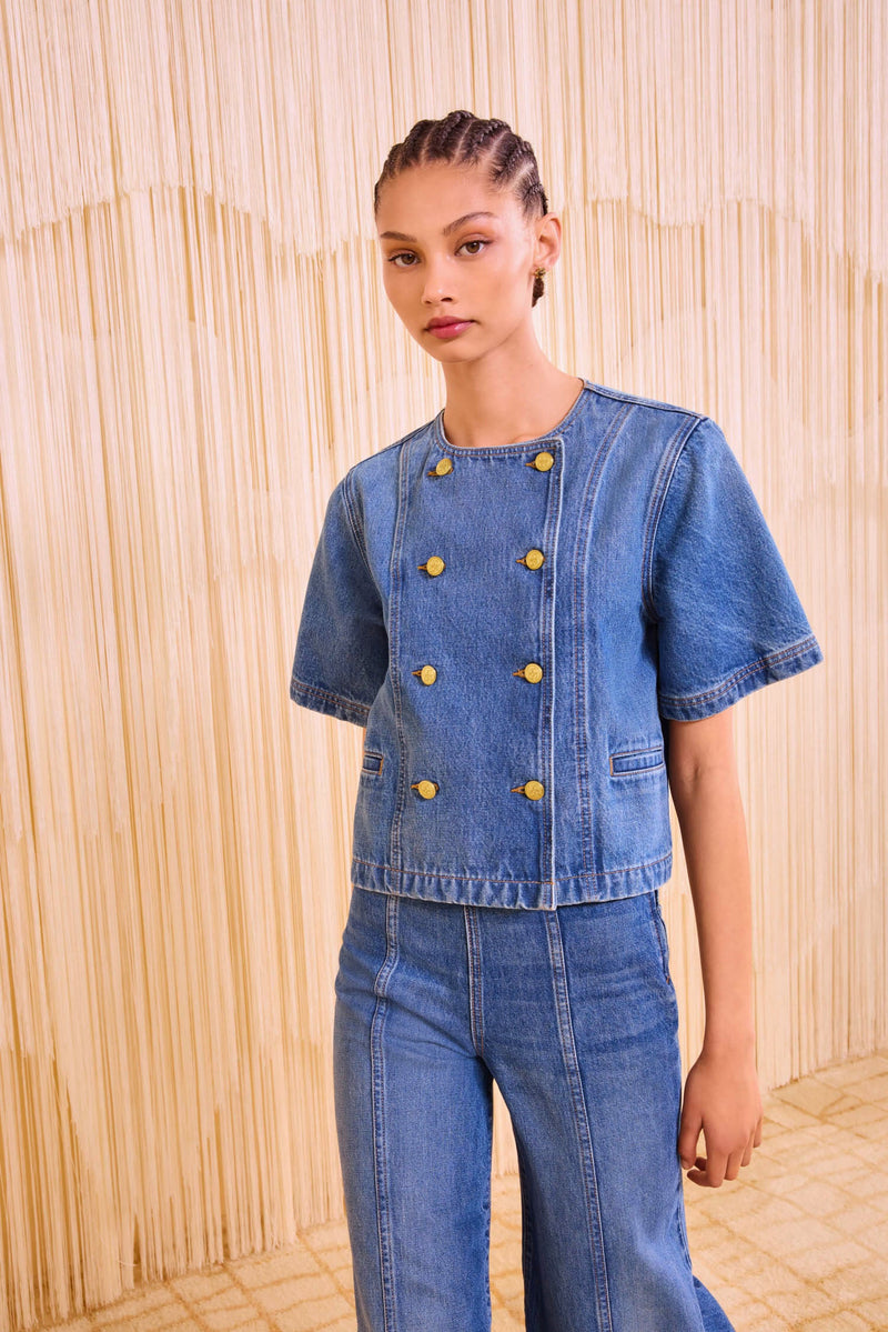 ULLA JOHNSON SERGE SHORT SLEEVE JACKET