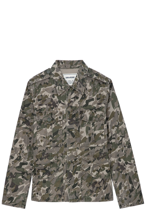 ZADIG & VOLTAIRE KRISA CANVAS CAMO PARKA