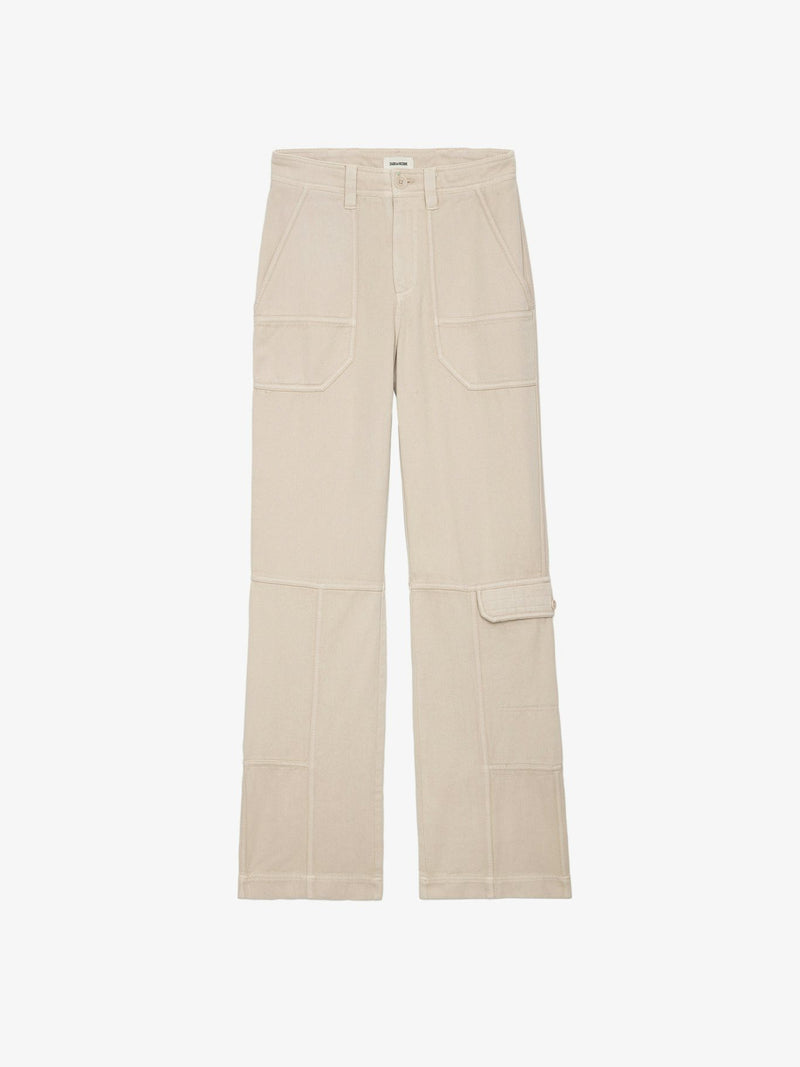ZADIG ET VOLTAIRE PEPPER COTTON TWILL TROUSERS