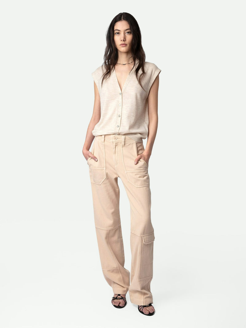 ZADIG ET VOLTAIRE PEPPER COTTON TWILL TROUSERS