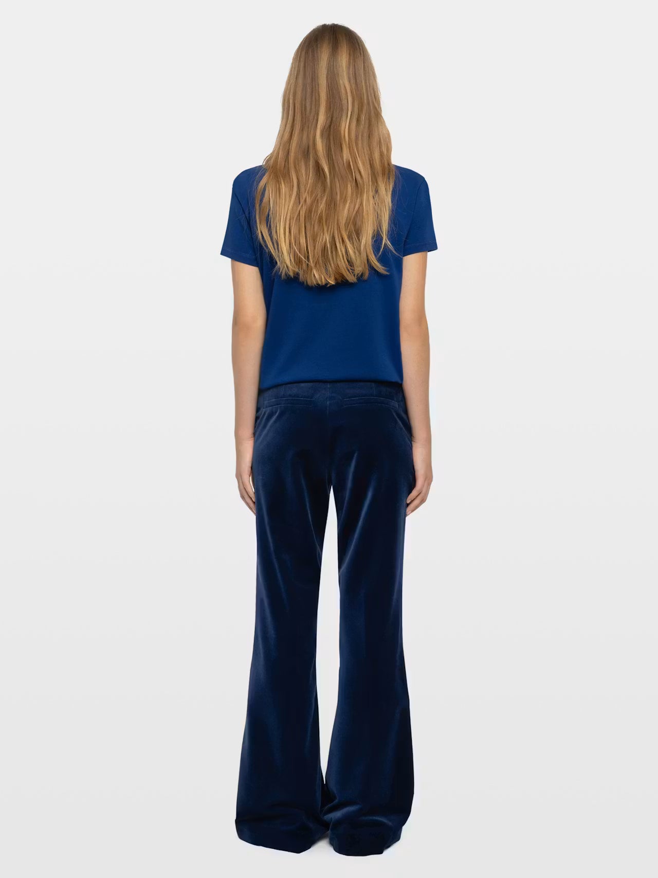 ZADIG & VOLTAIRE PREVY VELVET TROUSERS MARINE