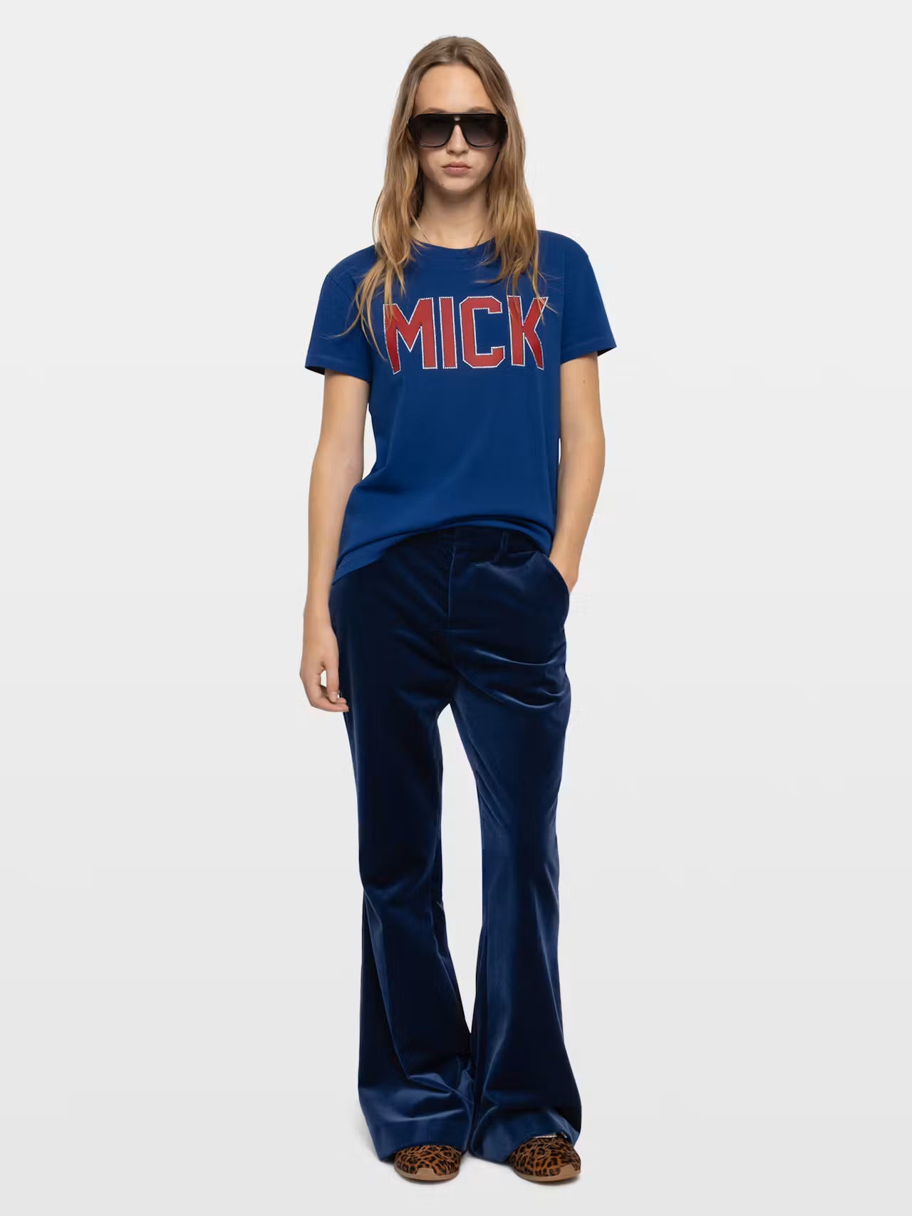 ZADIG & VOLTAIRE PREVY VELVET TROUSERS MARINE