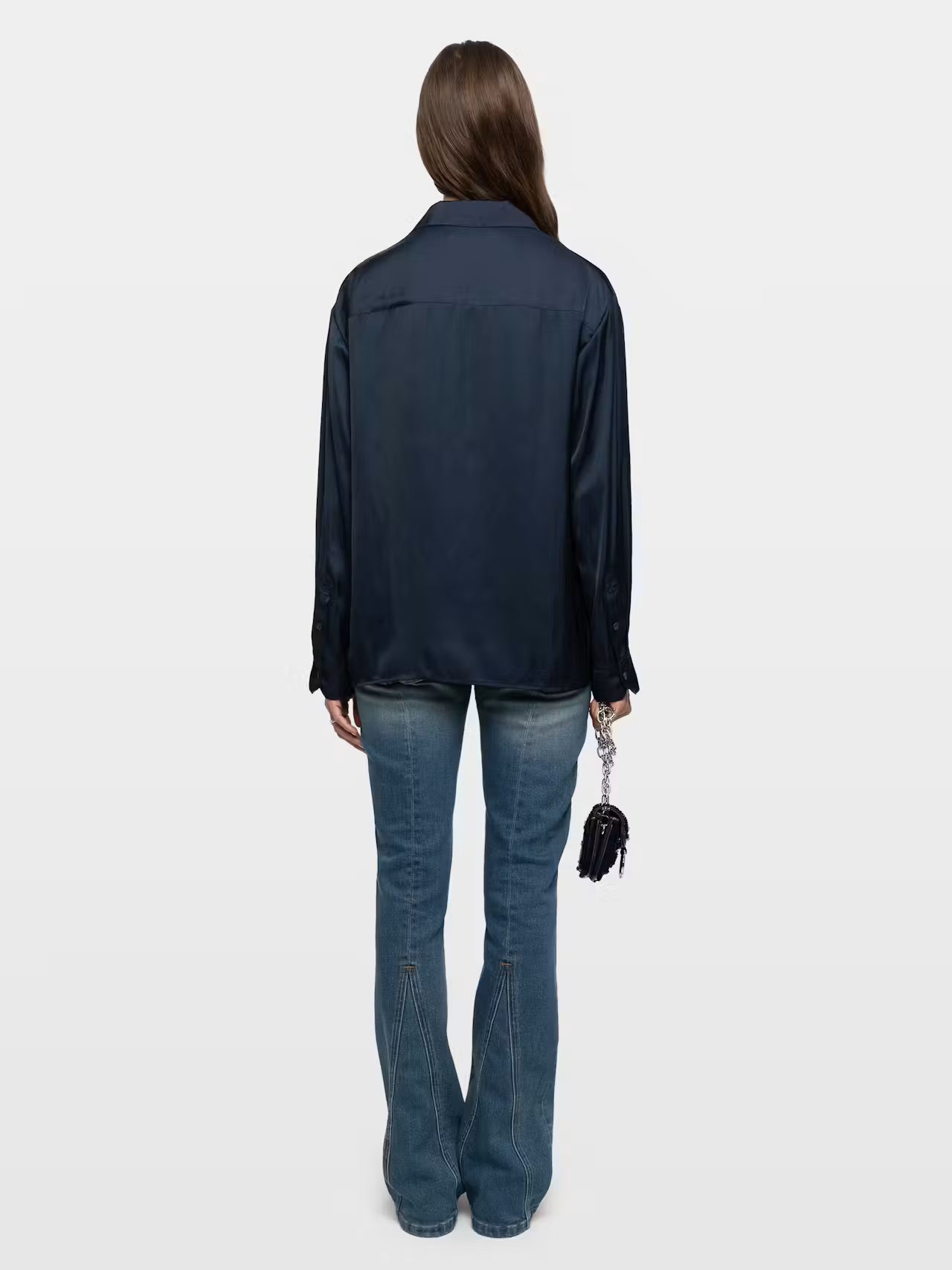 ZADIG & VOLTAIRE TYRICA SATIN SHIRT ENCRE