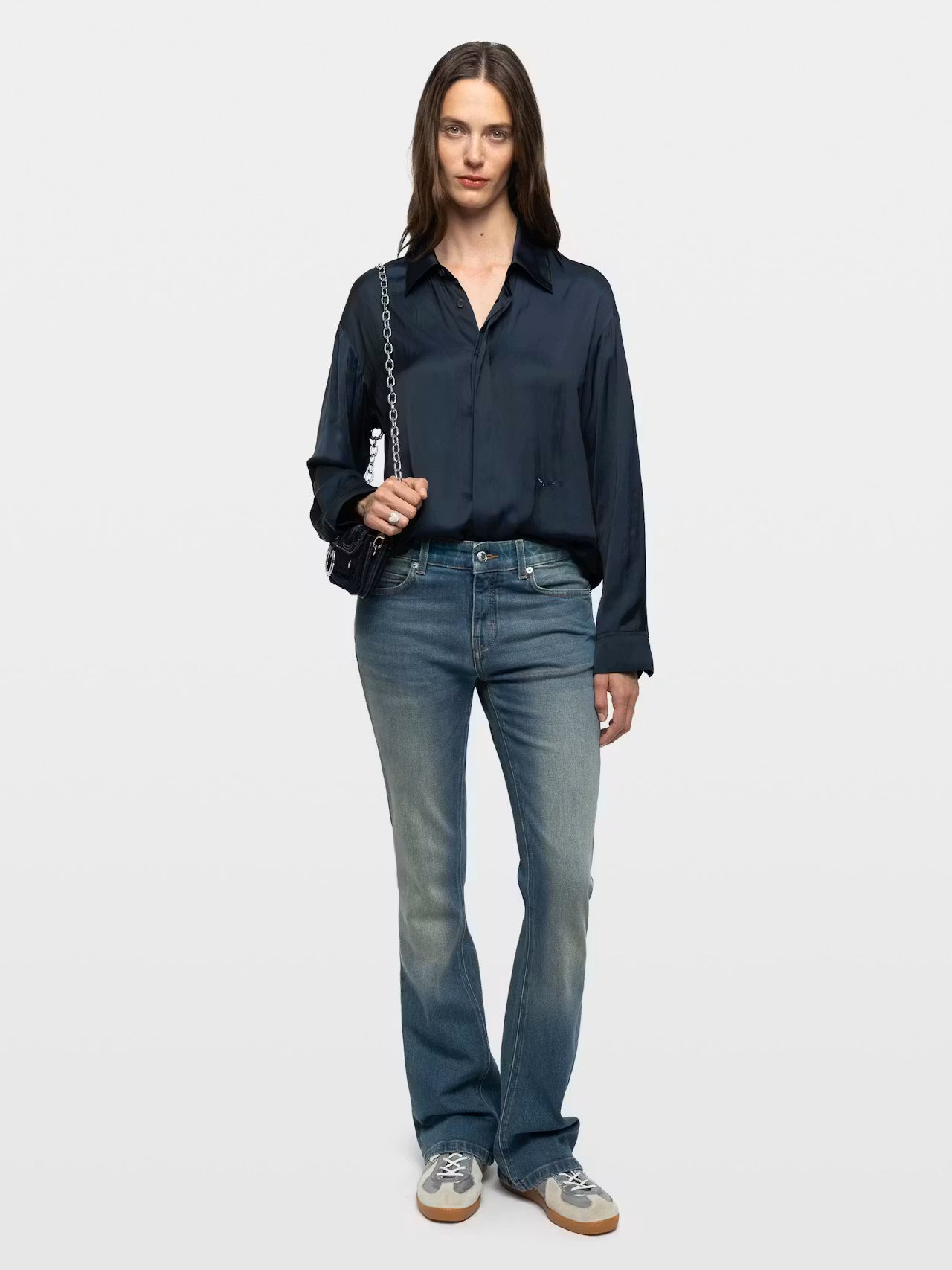 ZADIG & VOLTAIRE TYRICA SATIN SHIRT ENCRE
