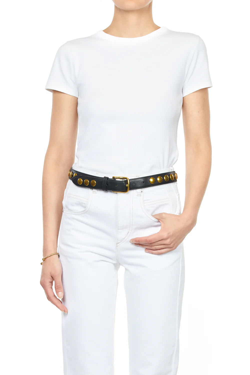 JEROME DREYFUSS BELT NOIR BRASS