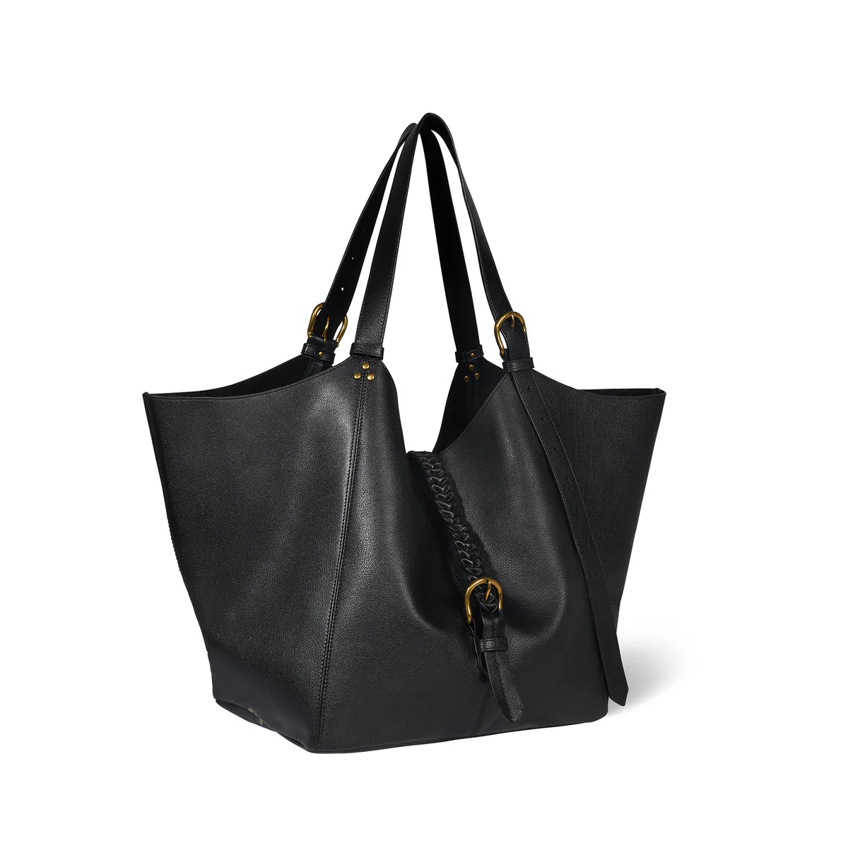 JEROME DREYFUSS JOSEPH MEDIUM BLACK LEATHER