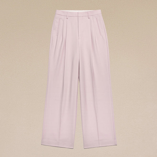 AMI PARIS STRAIGHT FIT TROUSERS IN POWDER PINK