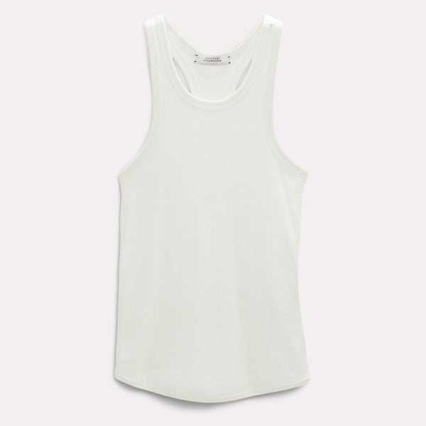 DOROTHEE SCHUMACHER RIBBED SEDUCTION TOP IN CAMELIA WHITE
