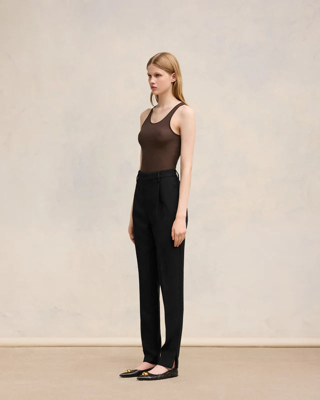 AMI PARIS BLACK CIGARETTE TROUSERS