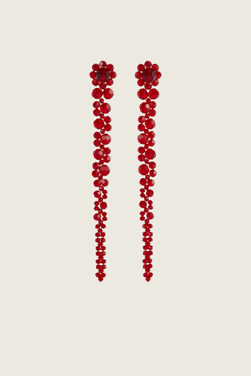SIMONE ROCHA RED DRIP EARRINGS