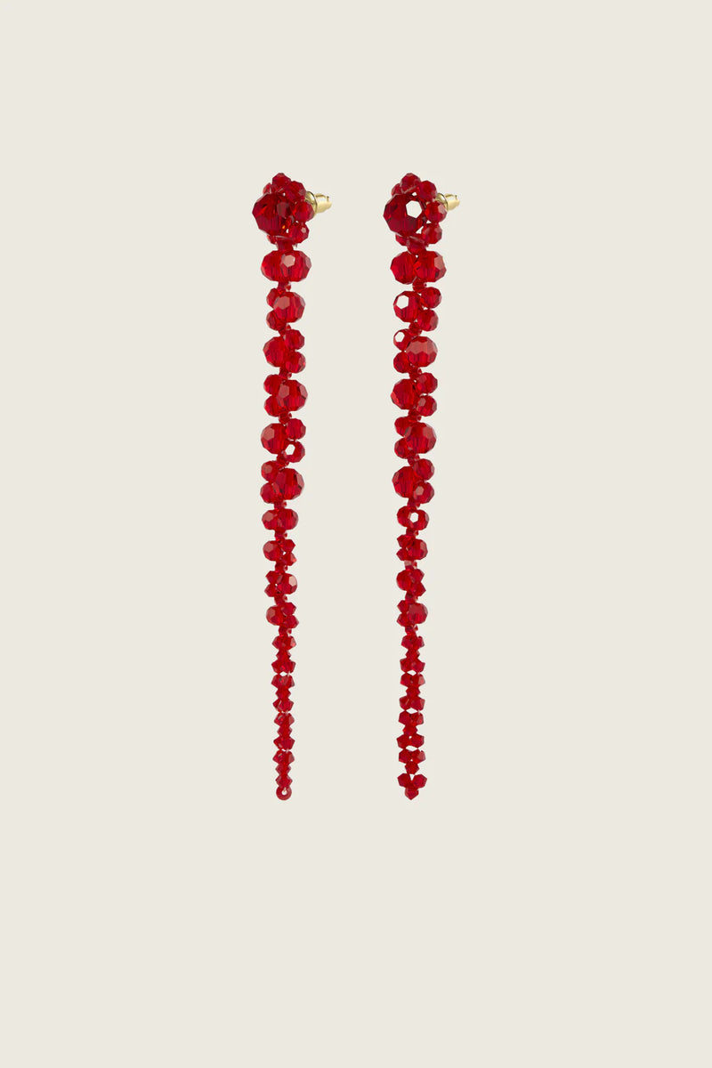 SIMONE ROCHA RED DRIP EARRINGS