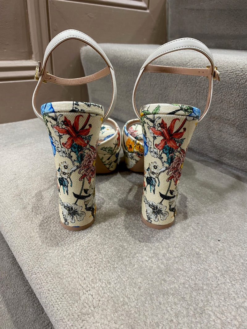 MALONE SOULIERS KEATON PLATFORMS IN FLORAL AND CREAM
