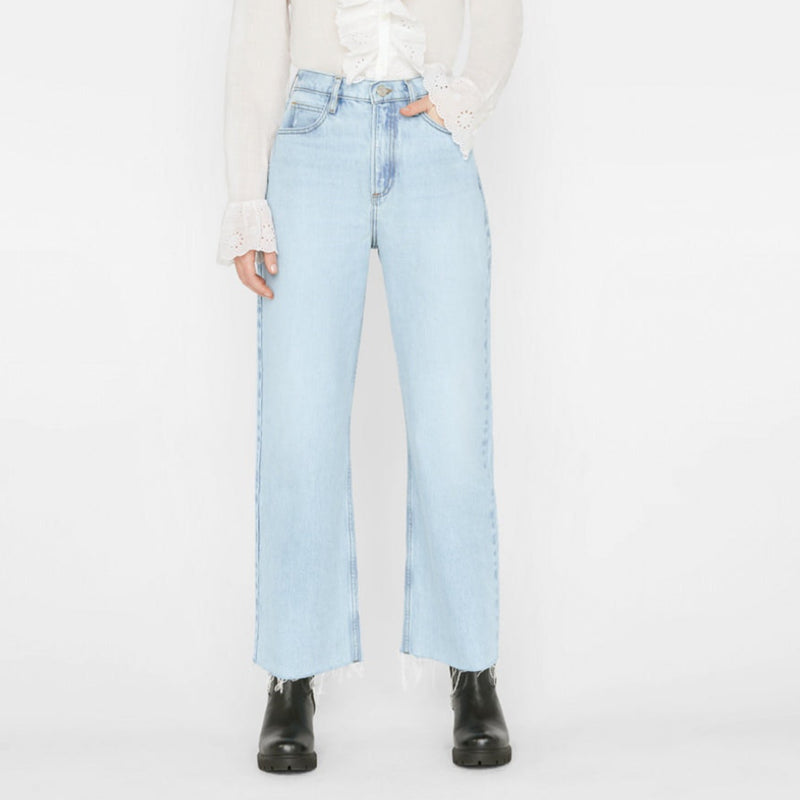 FRAME LE HIGH 'N' TIGHT WIDE-LEG CROP JEANS IN LEGACY CHEW