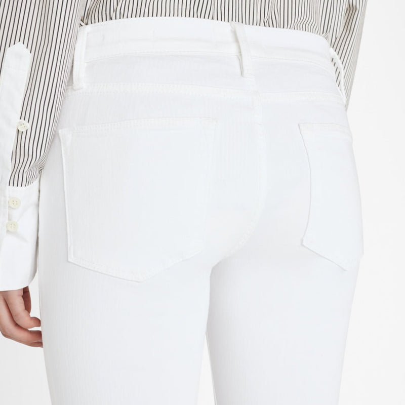 FRAME LE HIGH STRAIGHT JEANS IN BLANC