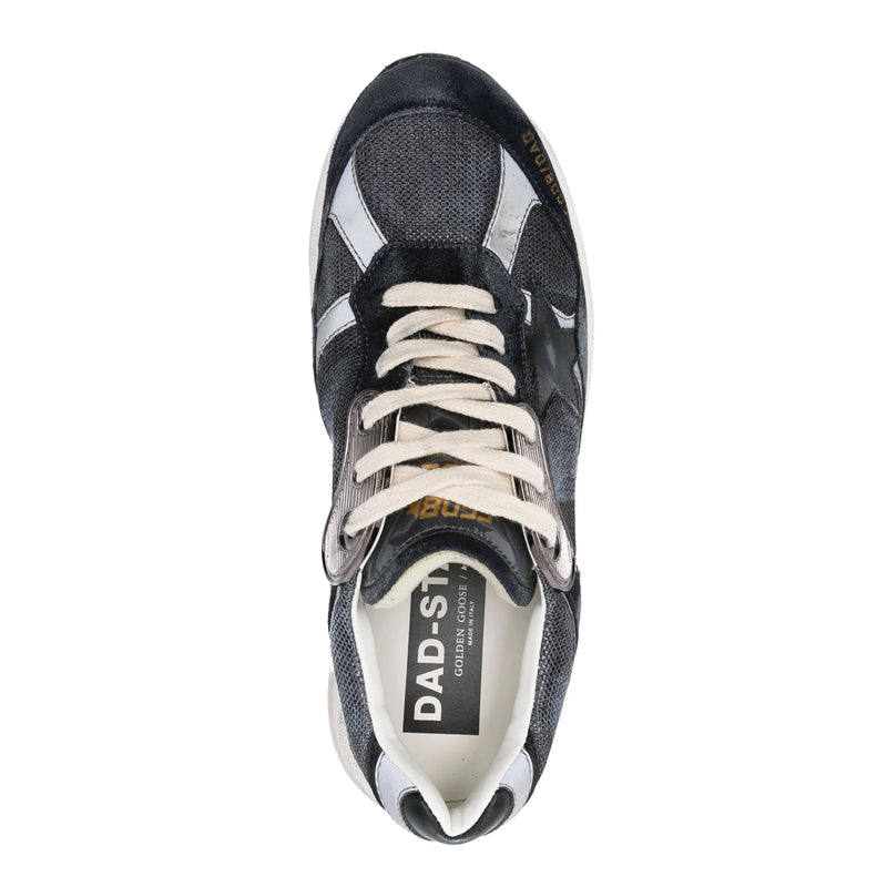 GOLDEN GOOSE THE DAD STAR SNEAKERS IN NAVY, SILVER & BLACK