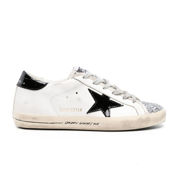 Women's Super-Star with silver leather star and pink heel tab
