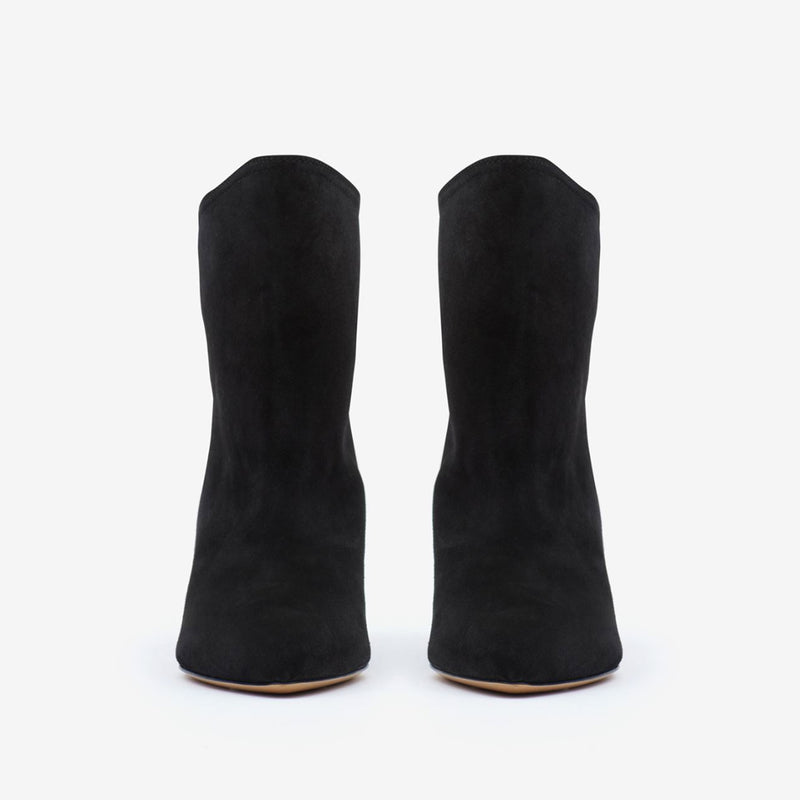 ISABEL MARANT DRIPI SUEDE ANKLE LEATHER BOOTS IN BLACK