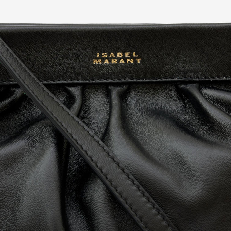 ISABEL MARANT LUZ MEDIUM LEATHER POUCH IN BLACK